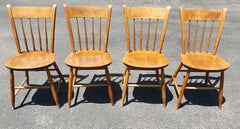 1960s Nichols and Stone Maple Windsor Dining Chairs, Set of 4