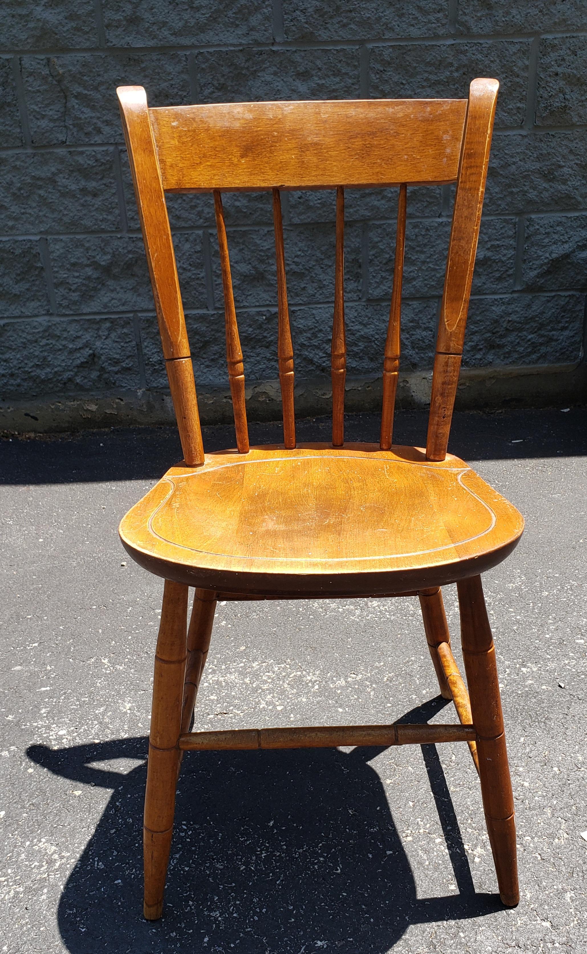 Mid-Century Modern 1960s Nichols and Stone Maple Windsor Dining Chairs, Set of 4 For Sale