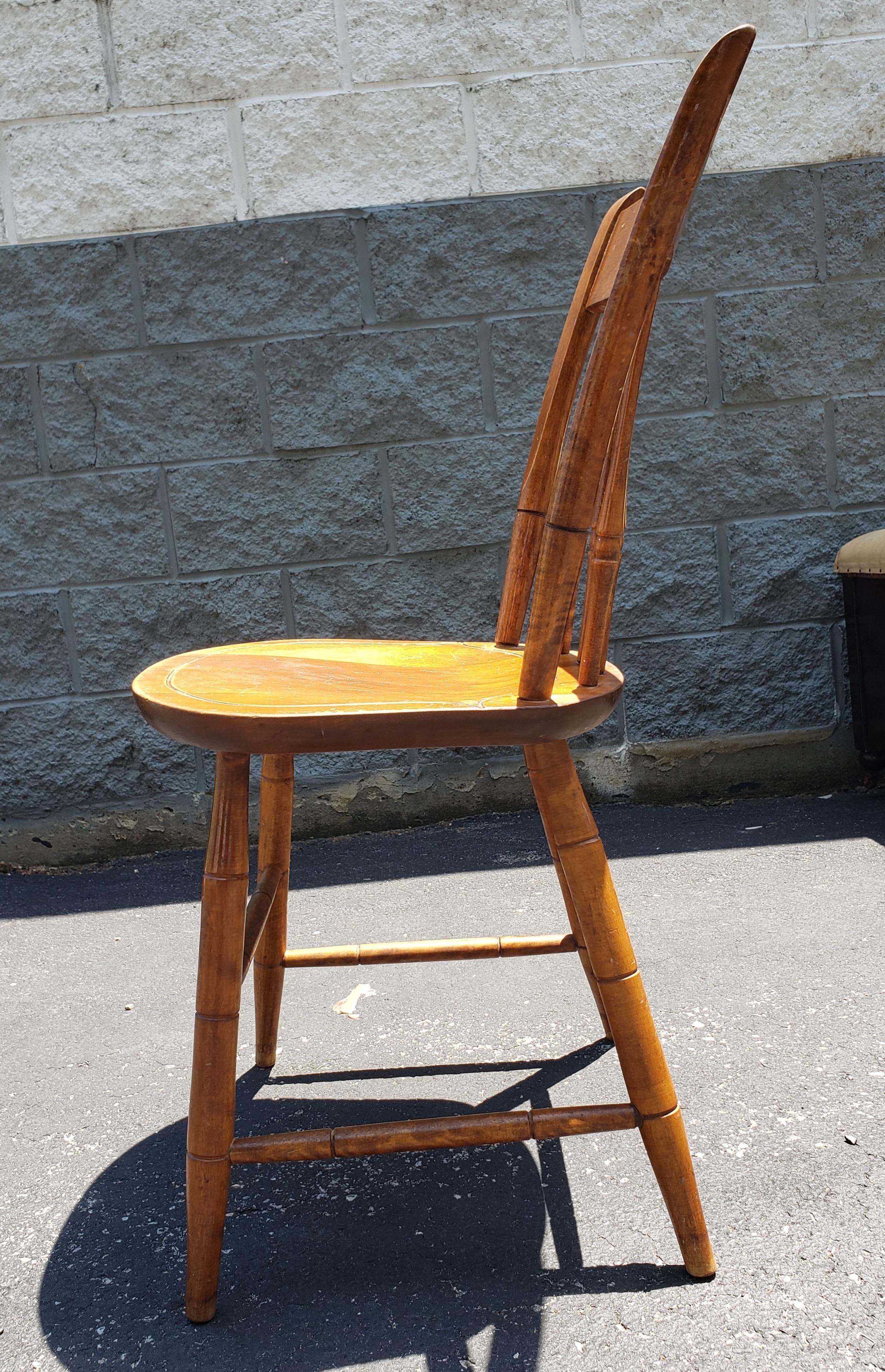 American 1960s Nichols and Stone Maple Windsor Dining Chairs, Set of 4 For Sale