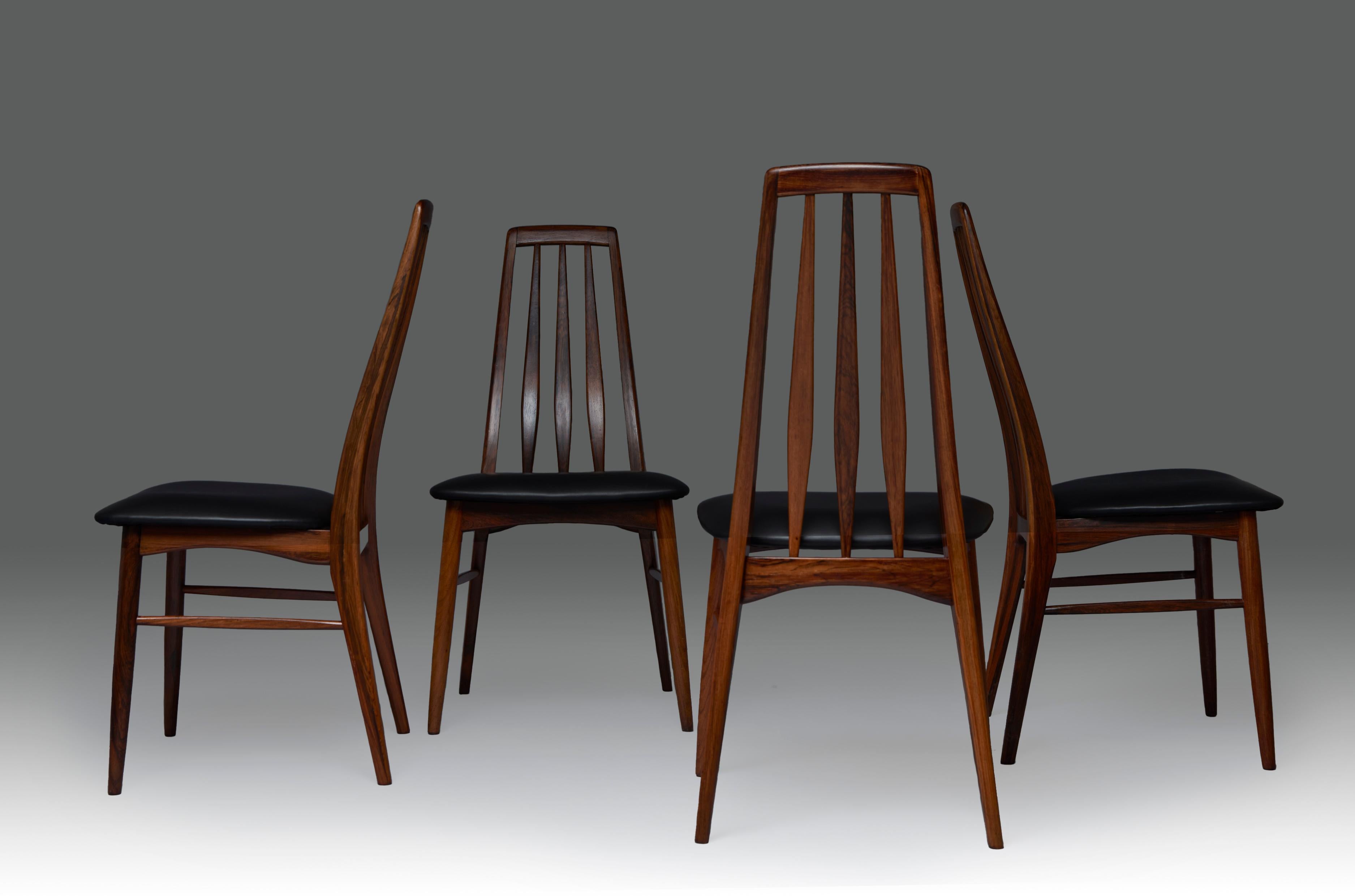 Mid-Century Modern 1960's Niels Koefoed ''Eva'' Rosewood Dining Room Chairs