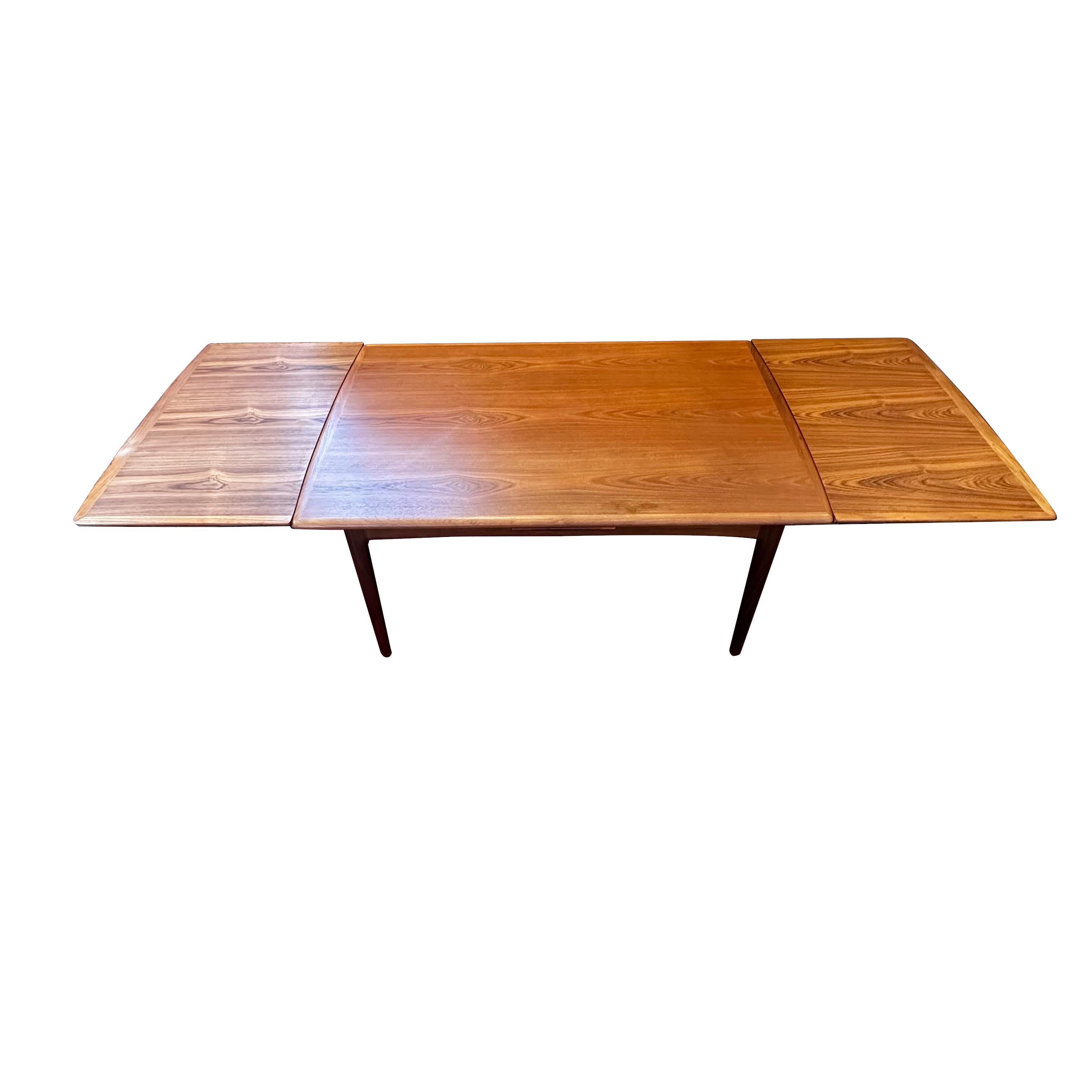 Scandinavian Modern 1960s Niels Moller Danish Modern Teak Extension-Leaf Dining Table