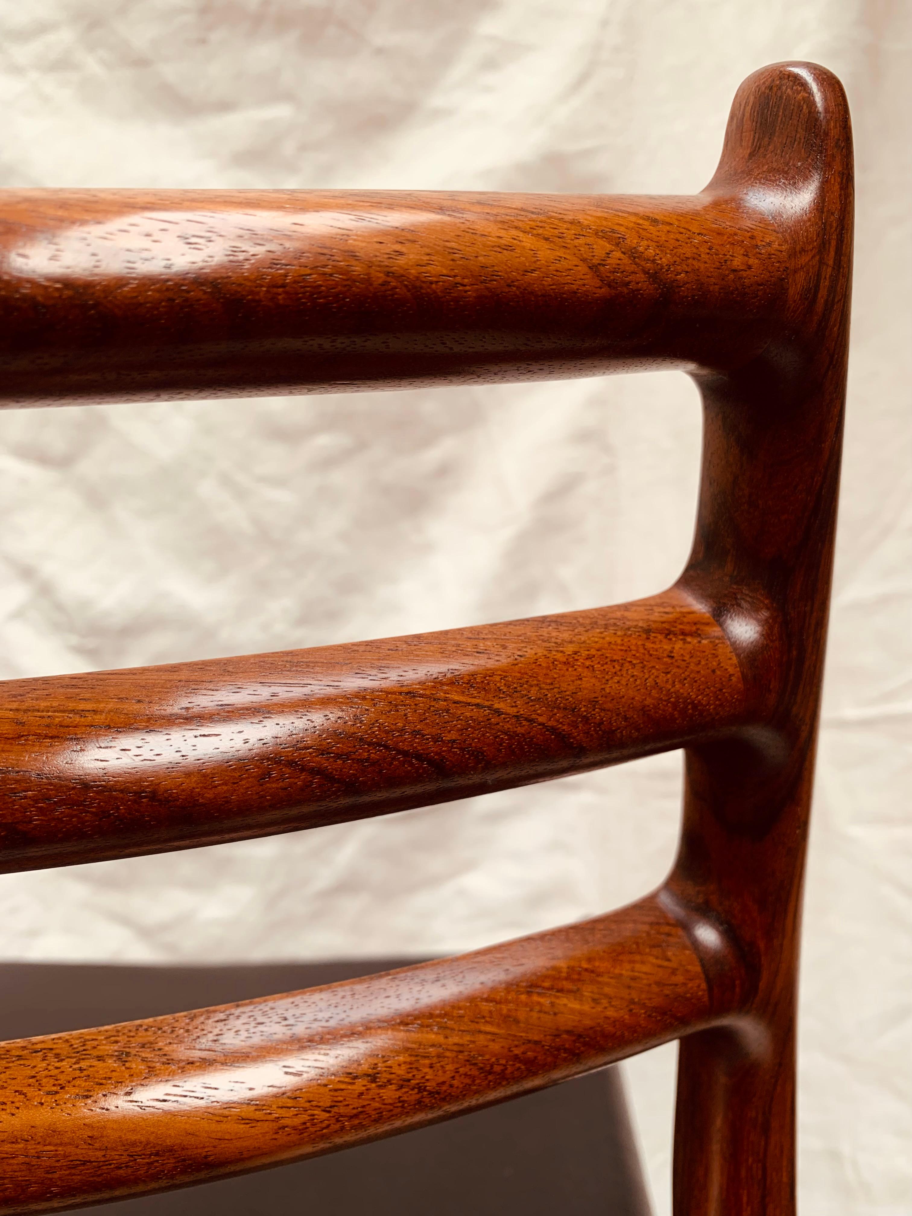 1960s Niels O. Møller for J. L. Møller Model 78 Rosewood & Leather Dining Chair 9