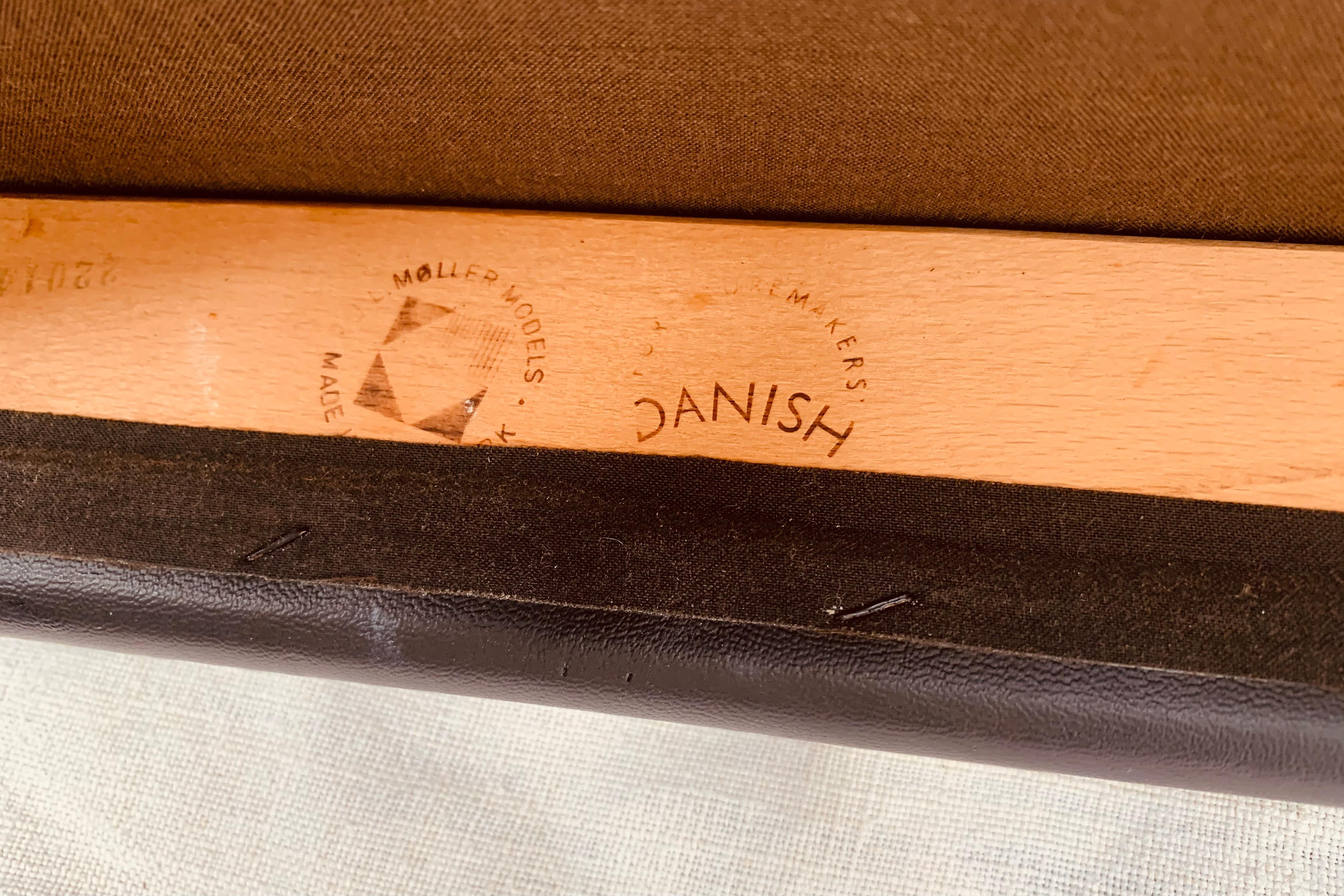 1960s Niels O. Møller for J. L. Møller Model 78 Rosewood & Leather Dining Chair 11