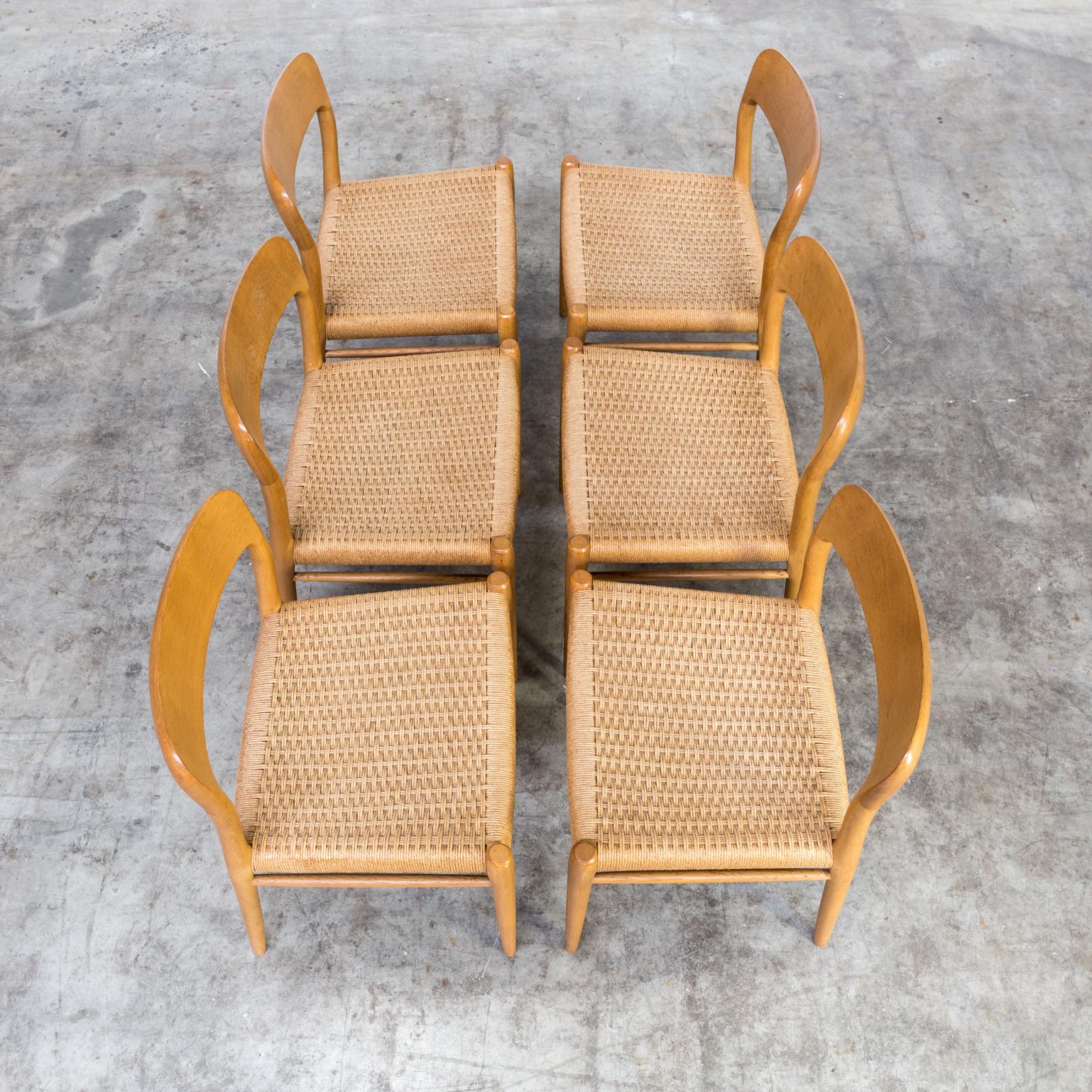 1960s Niels O. Møller Model 75 Dining Chairs for J.L. Møller Set of Six For Sale 3