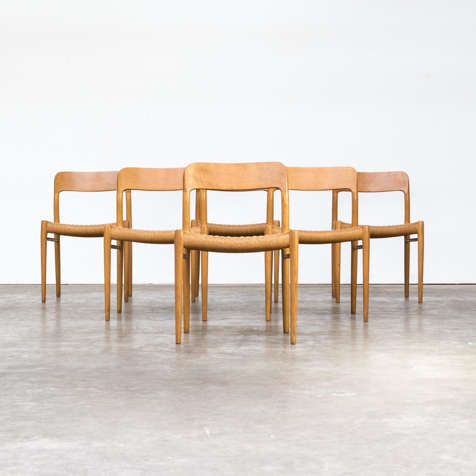 Danish 1960s Niels O. Møller Model 75 Dining Chairs for J.L. Møller Set of Six For Sale