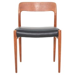 1960s Niels O. Moller for J.L. Moller Model 75 Dining Chair in Teak with Leather