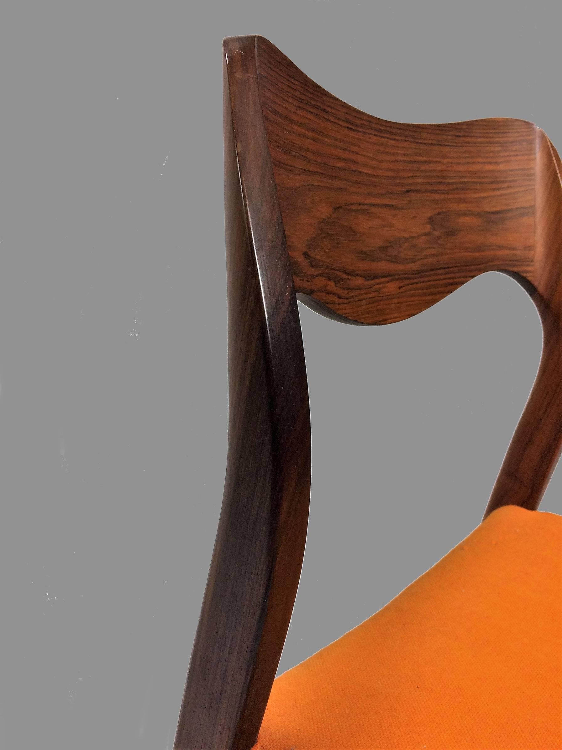 Niels Otto Møller Eight Refinished Rosewood Dining Chairs, Inc. Reupholstery 1
