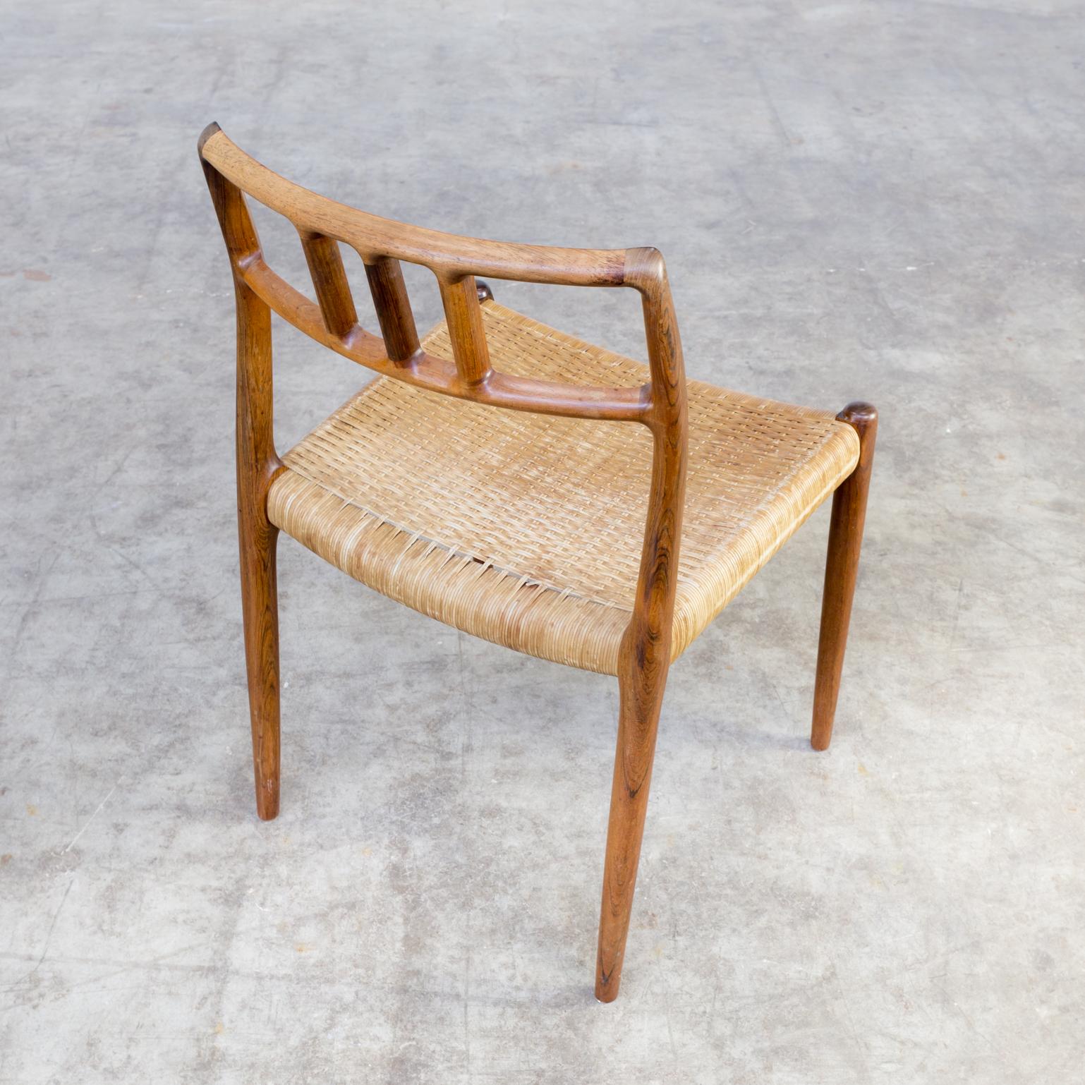 Papercord 1960s Niels Otto Møller Model 79 Chairs for J.L Moller For Sale