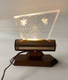 1960's Night Light with Spiders Engraved in Plexiglass