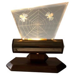 1960's Night Light with Spiders Engraved in Plexiglass