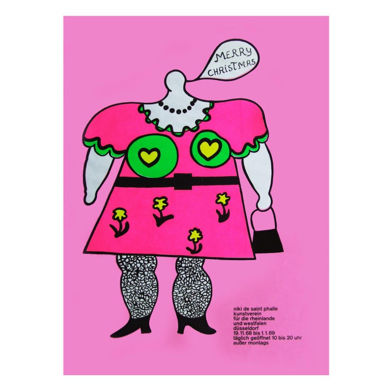 1960s Niki de Saint Phalle Pop Art Exhibition Poster Christmas For Sale ...
