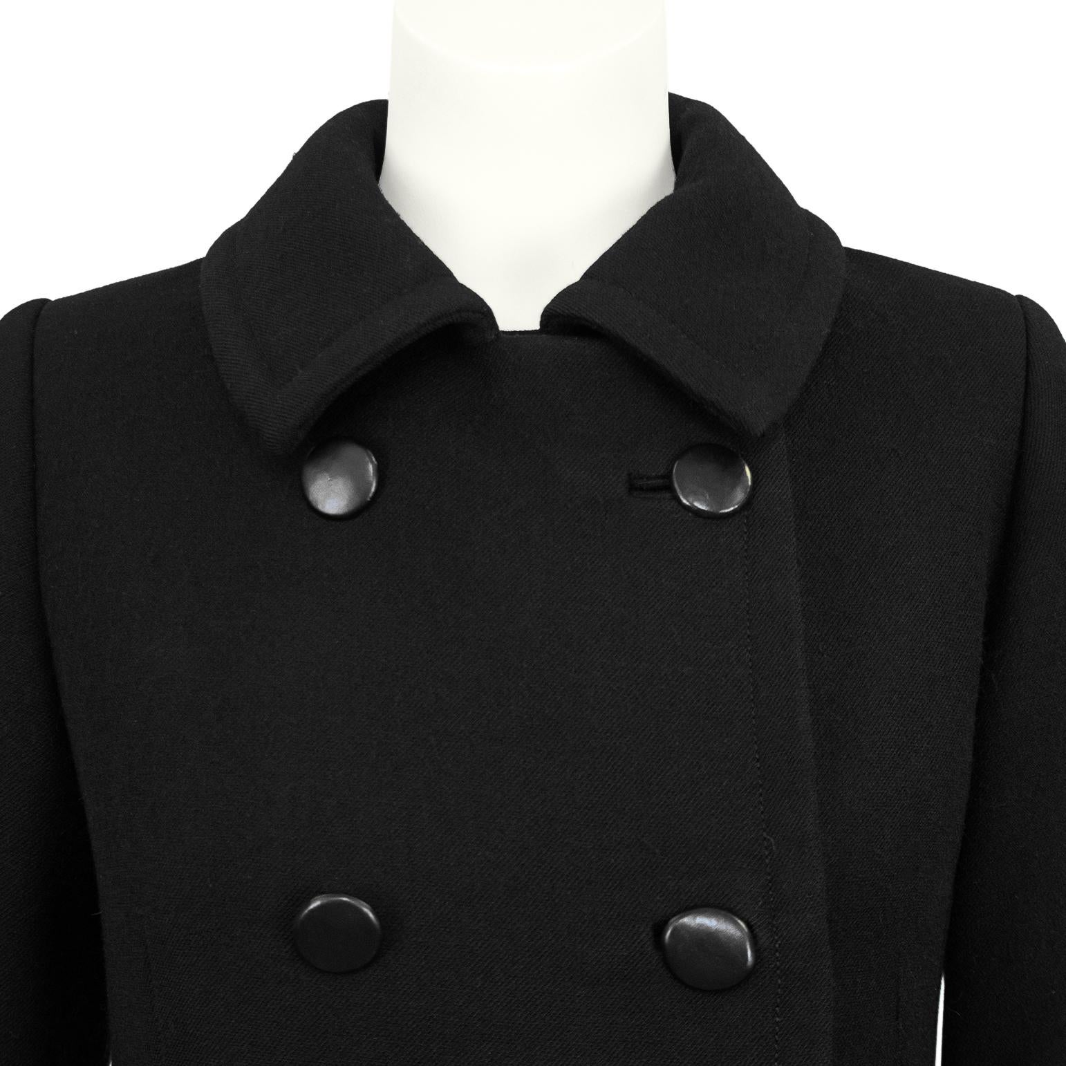 Abito e cappotto in lana nera di Nina Ricci degli anni '60 in vendita 3