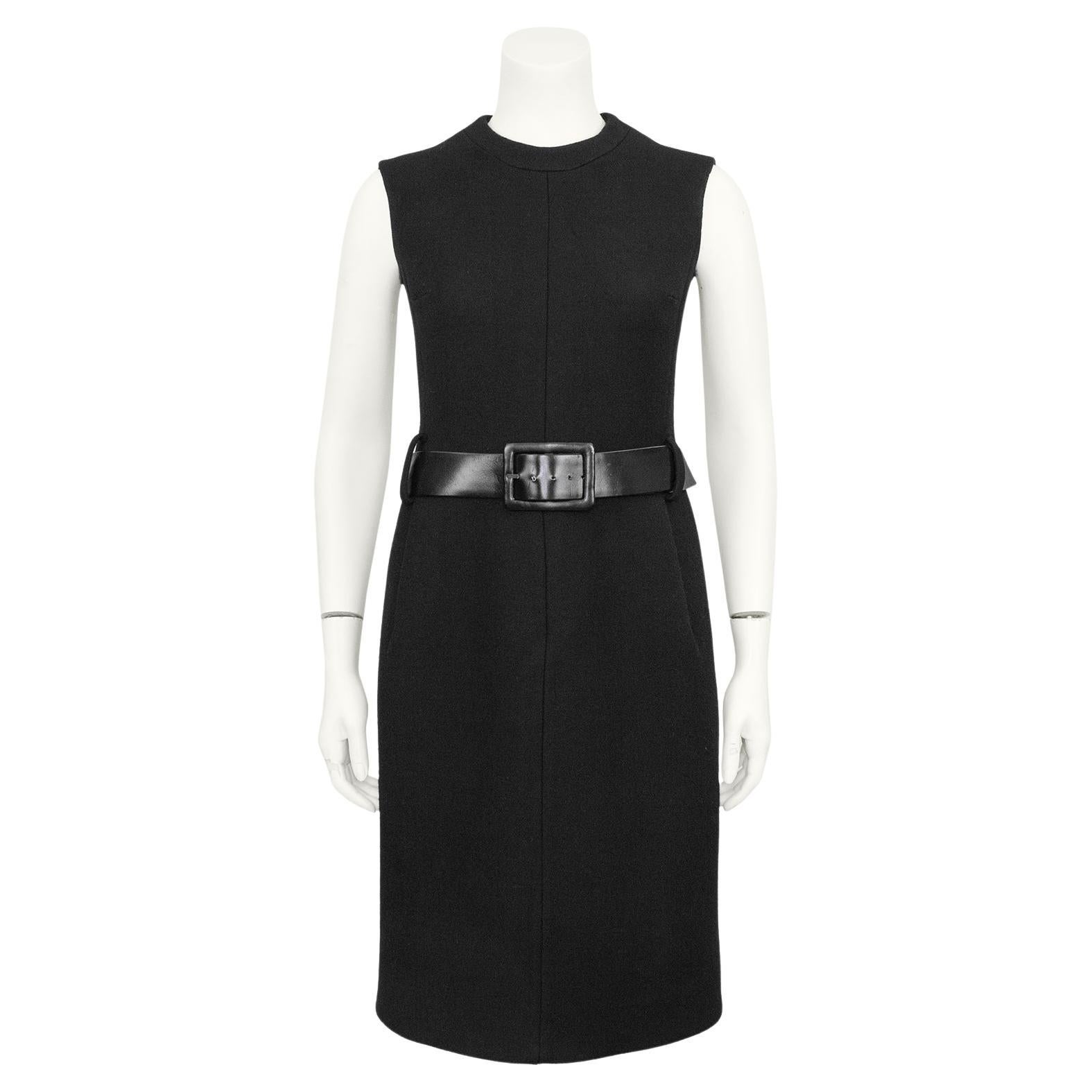 Abito e cappotto in lana nera di Nina Ricci degli anni '60