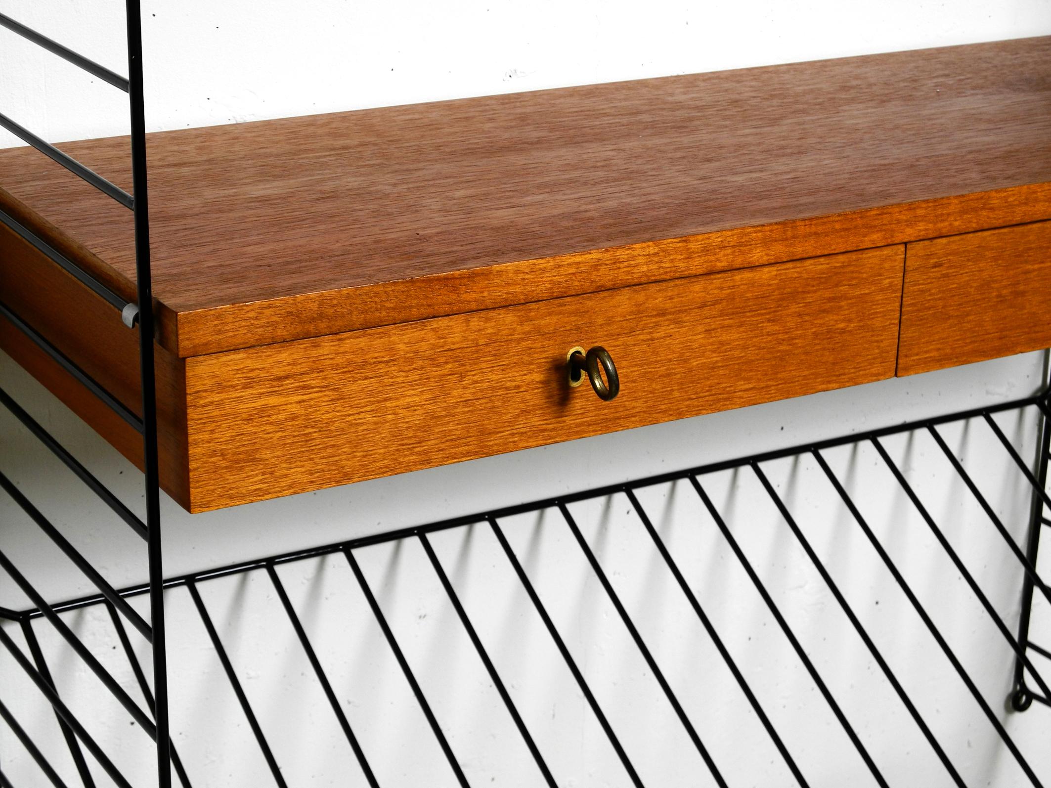 1960s Nisse Strinning Teak String Shelf with Drawers, Newspaper Rack and Shelves 3