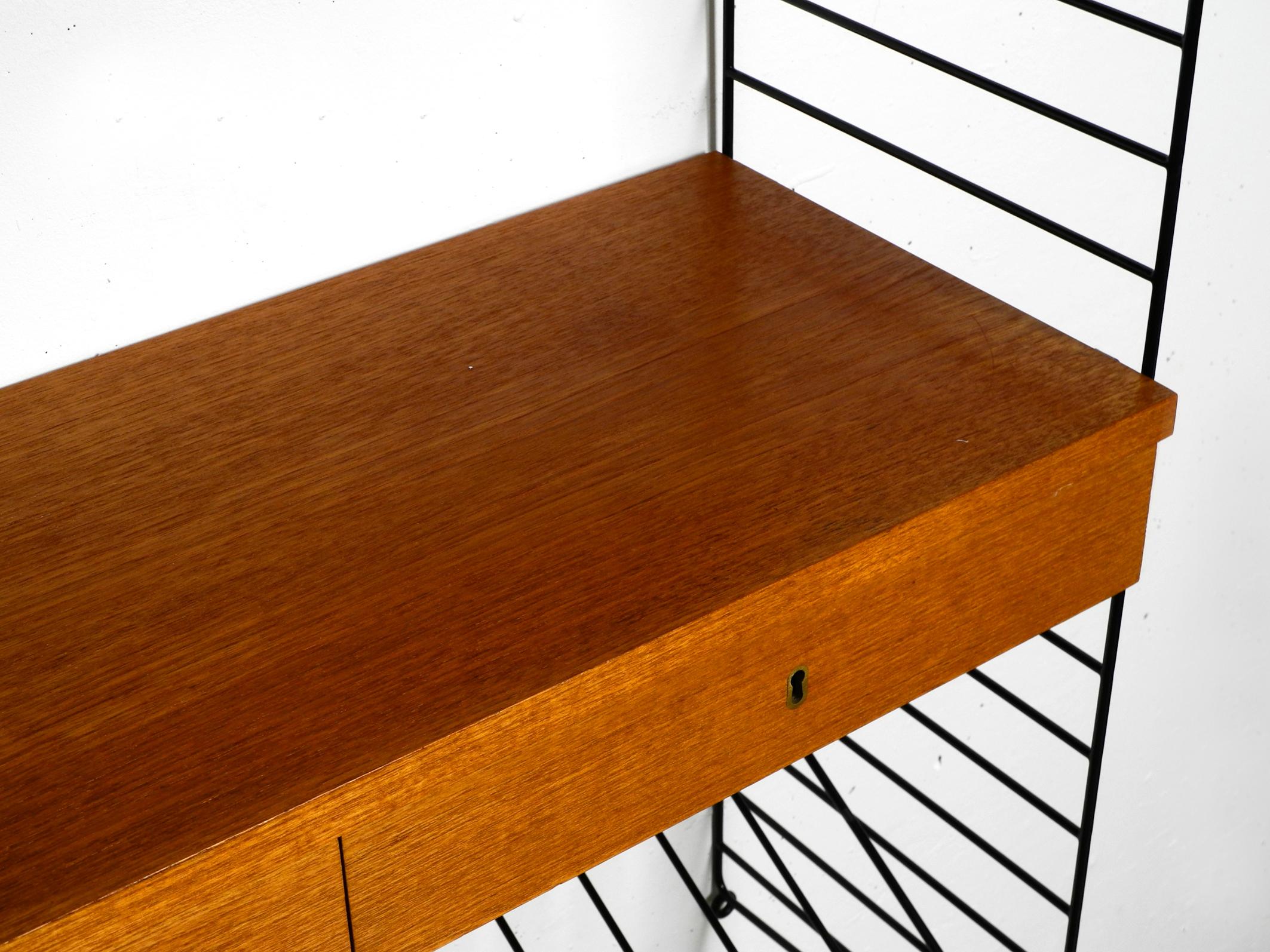 1960s Nisse Strinning Teak String Shelf with Drawers, Newspaper Rack and Shelves 4