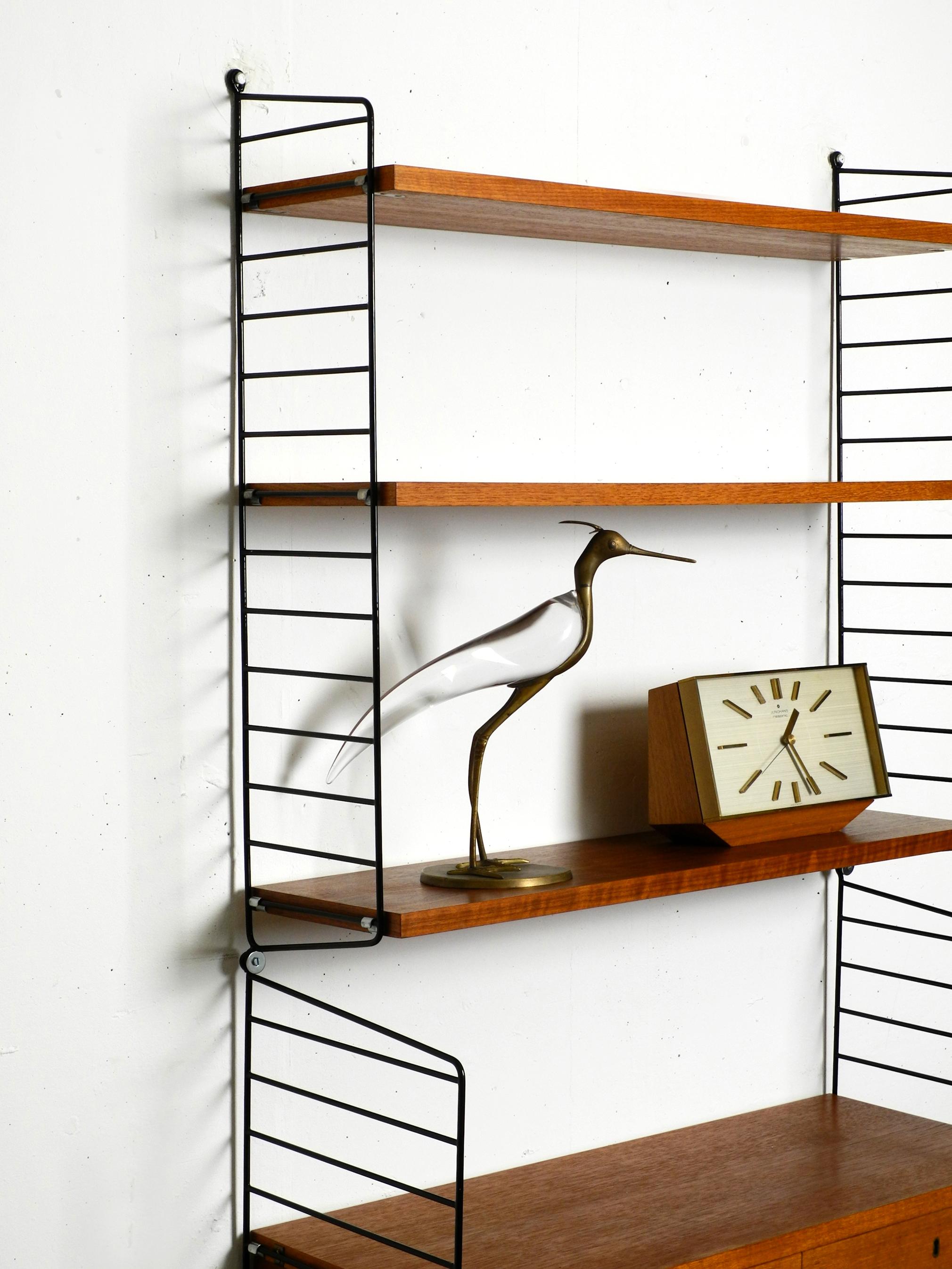 1960s Nisse Strinning Teak String Shelf with Drawers, Newspaper Rack and Shelves 12