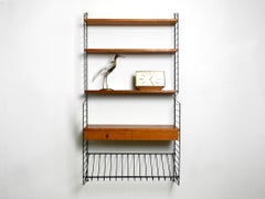 1960s Nisse Strinning Teak String Shelf with Drawers, Newspaper Rack and Shelves
