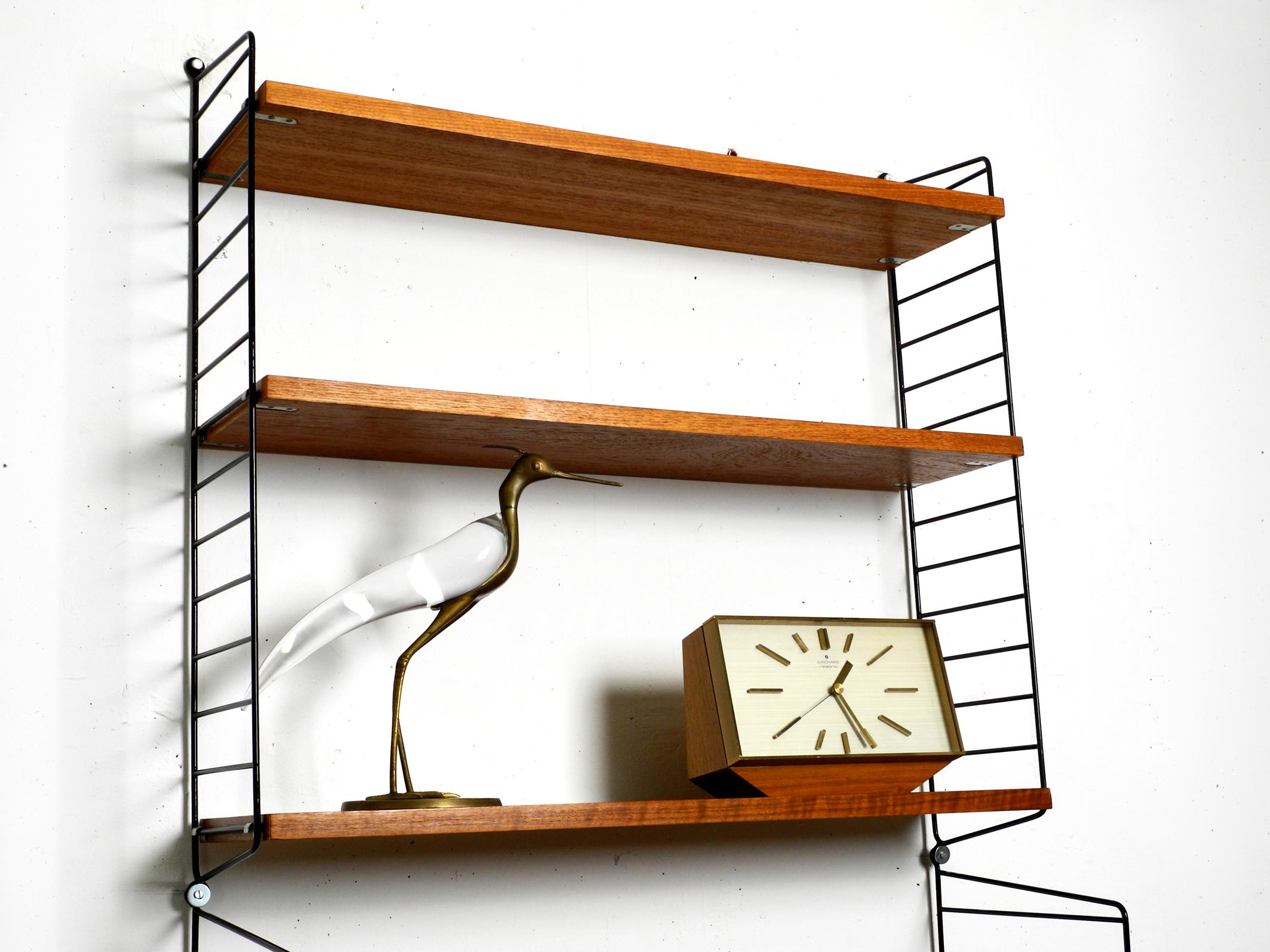 Danish 1960s Nisse Strinning Teak String Shelf with Drawers, Newspaper Rack and Shelves