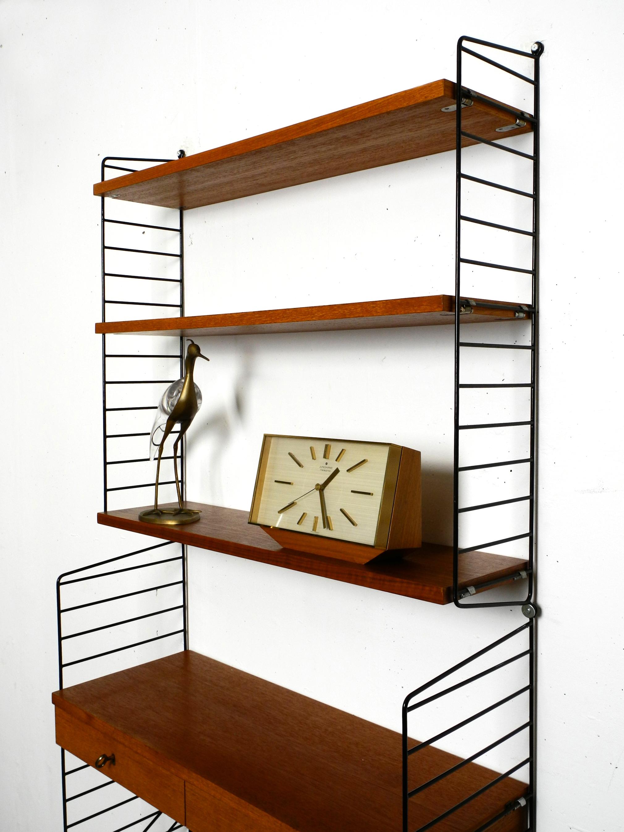 1960s Nisse Strinning Teak String Shelf with Drawers, Newspaper Rack and Shelves 1