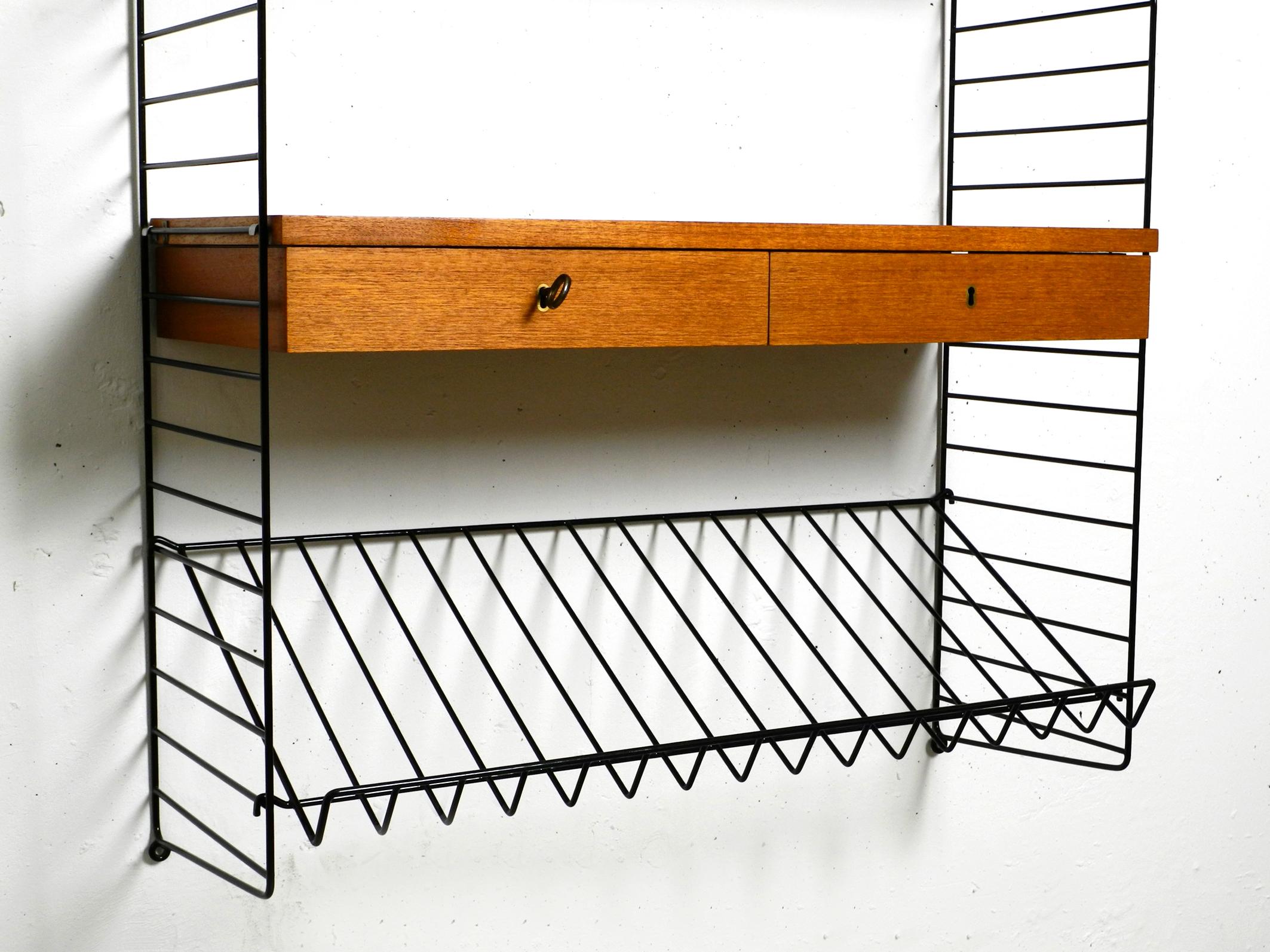 1960s Nisse Strinning Teak String Shelf with Drawers, Newspaper Rack and Shelves 2