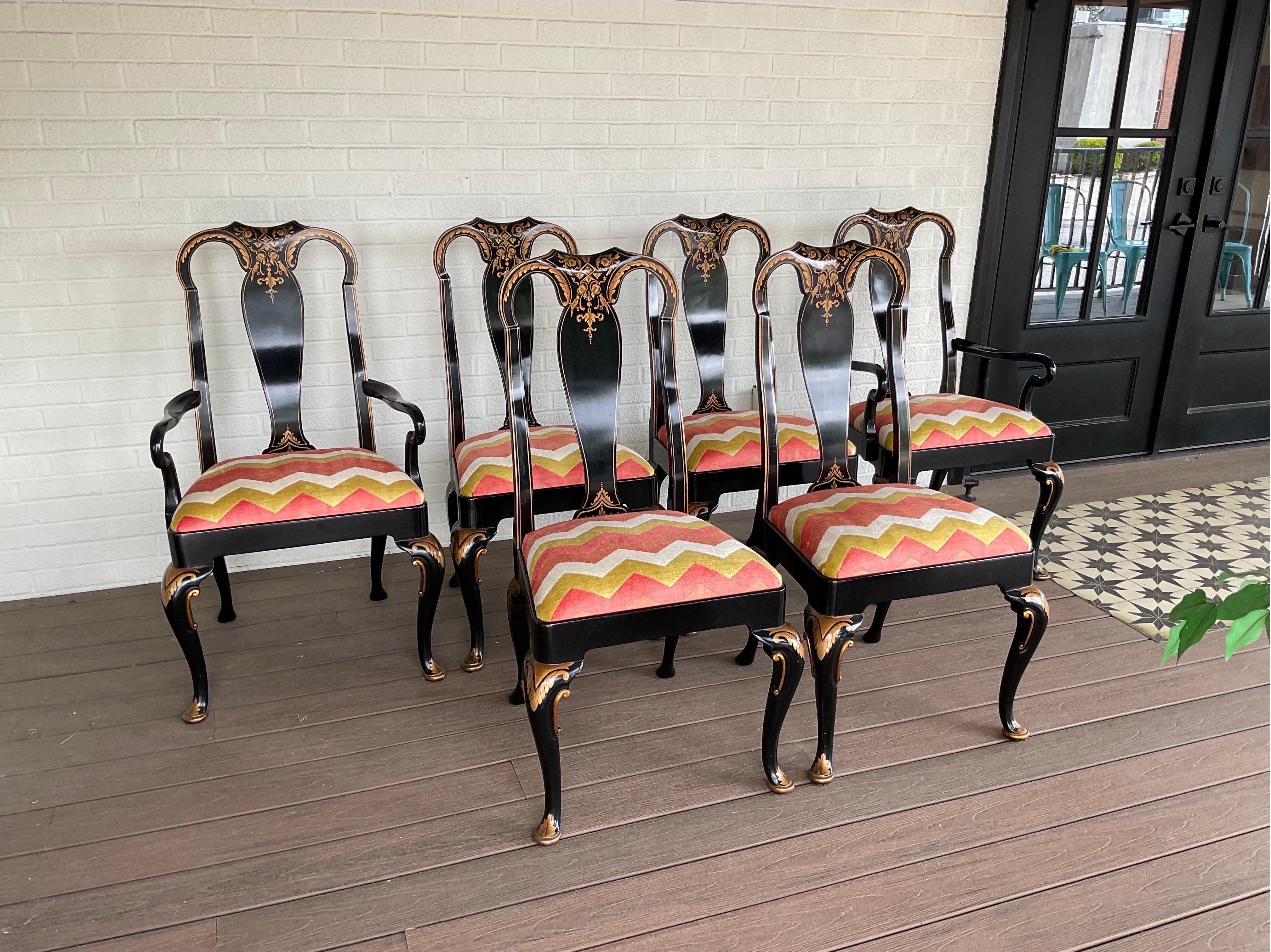 1960er Noble Homes Chinoiserie Esszimmerstühle von Baker Furniture - 6er Set im Angebot 4