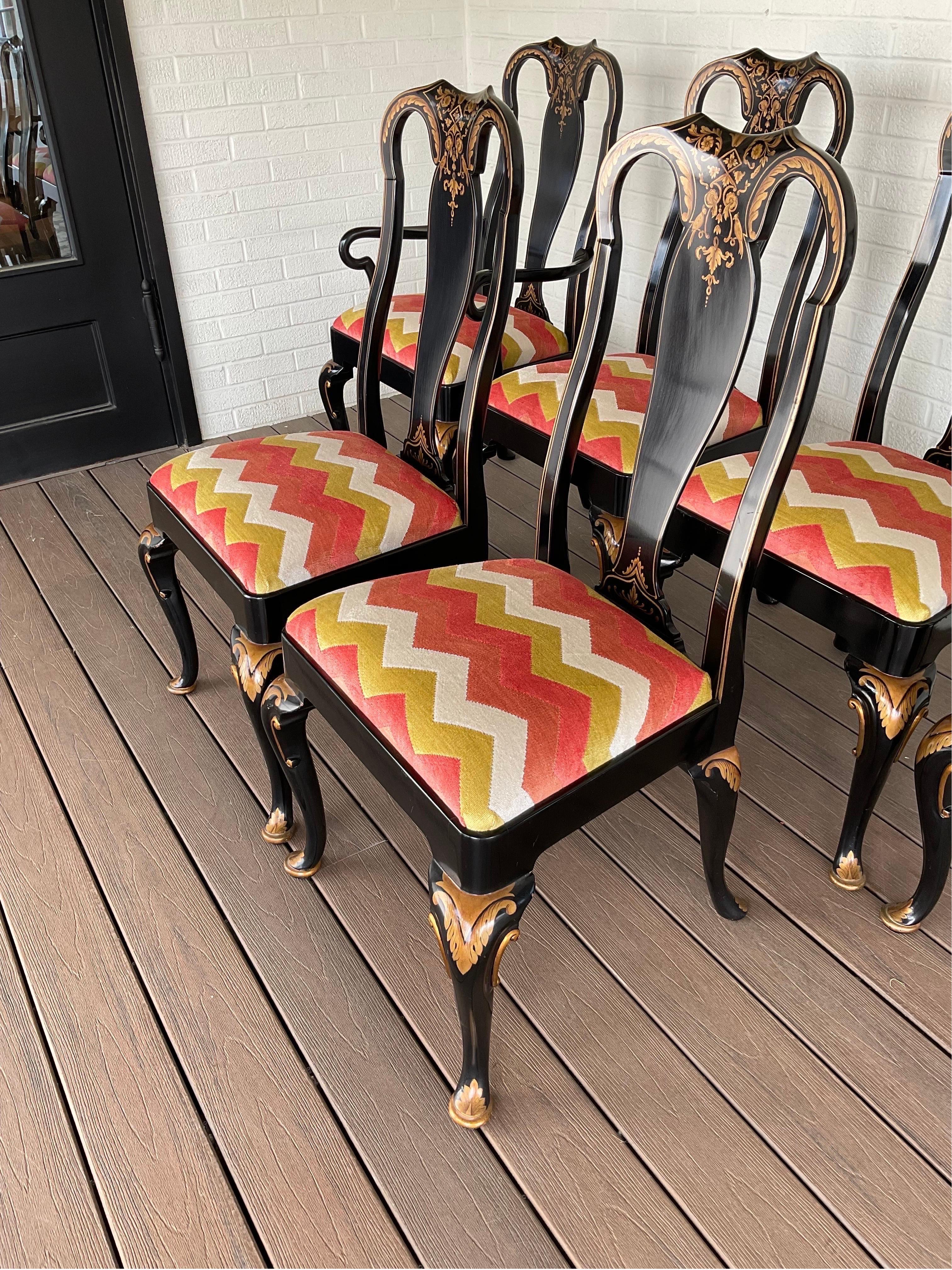 1960er Noble Homes Chinoiserie Esszimmerstühle von Baker Furniture - 6er Set (amerikanisch) im Angebot