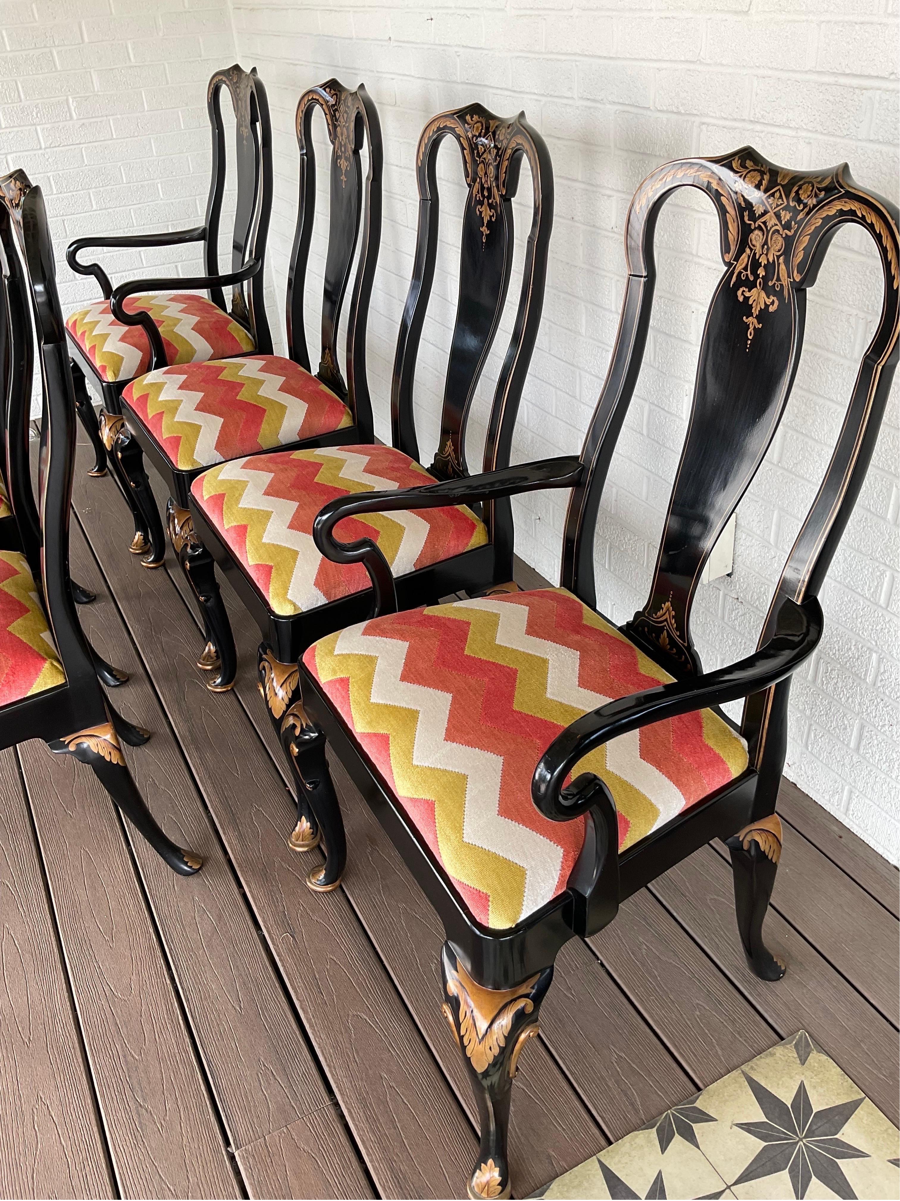 1960er Noble Homes Chinoiserie Esszimmerstühle von Baker Furniture - 6er Set im Zustand „Gut“ im Angebot in Hartville, OH