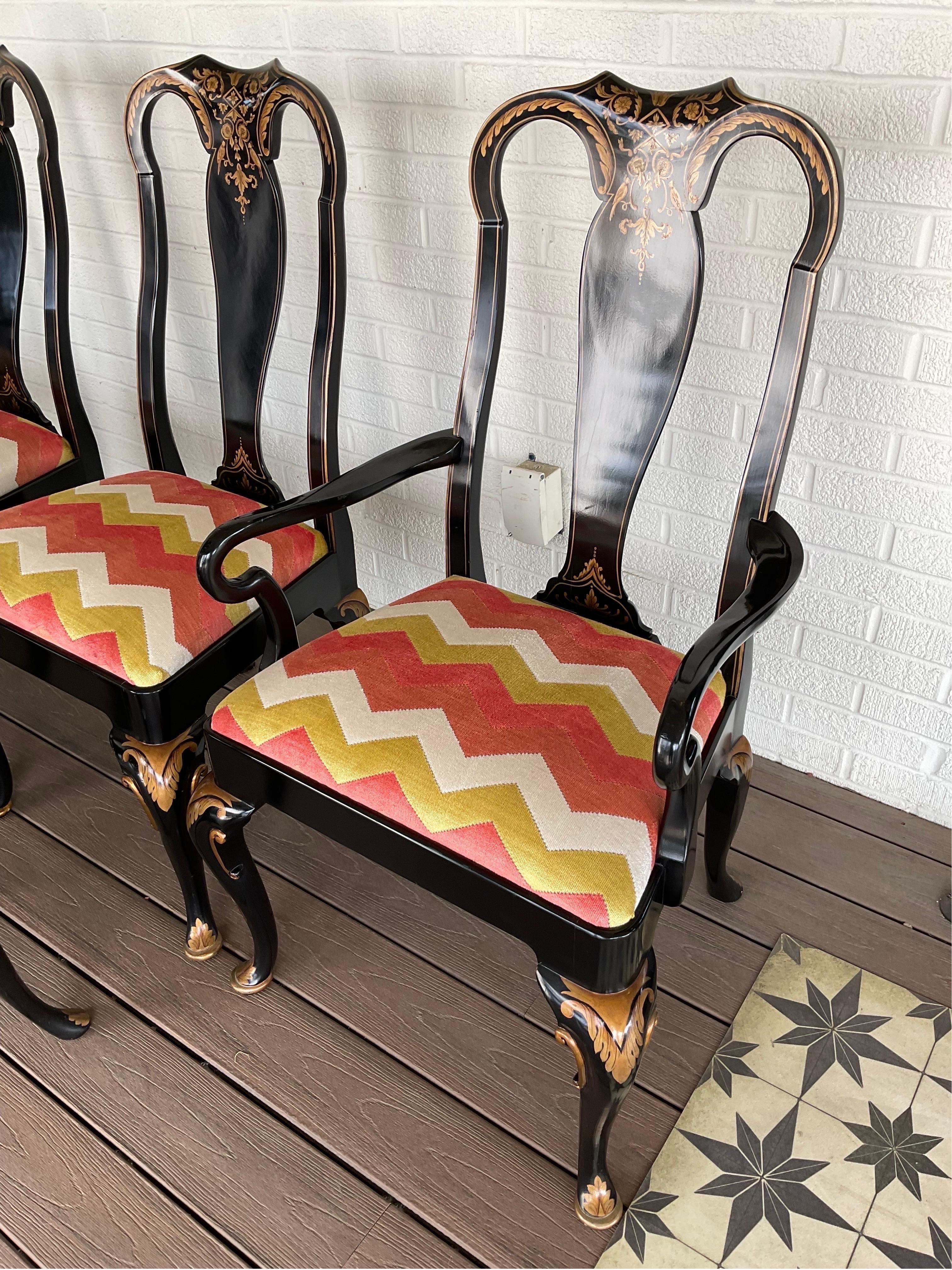 1960er Noble Homes Chinoiserie Esszimmerstühle von Baker Furniture - 6er Set (Mitte des 20. Jahrhunderts) im Angebot