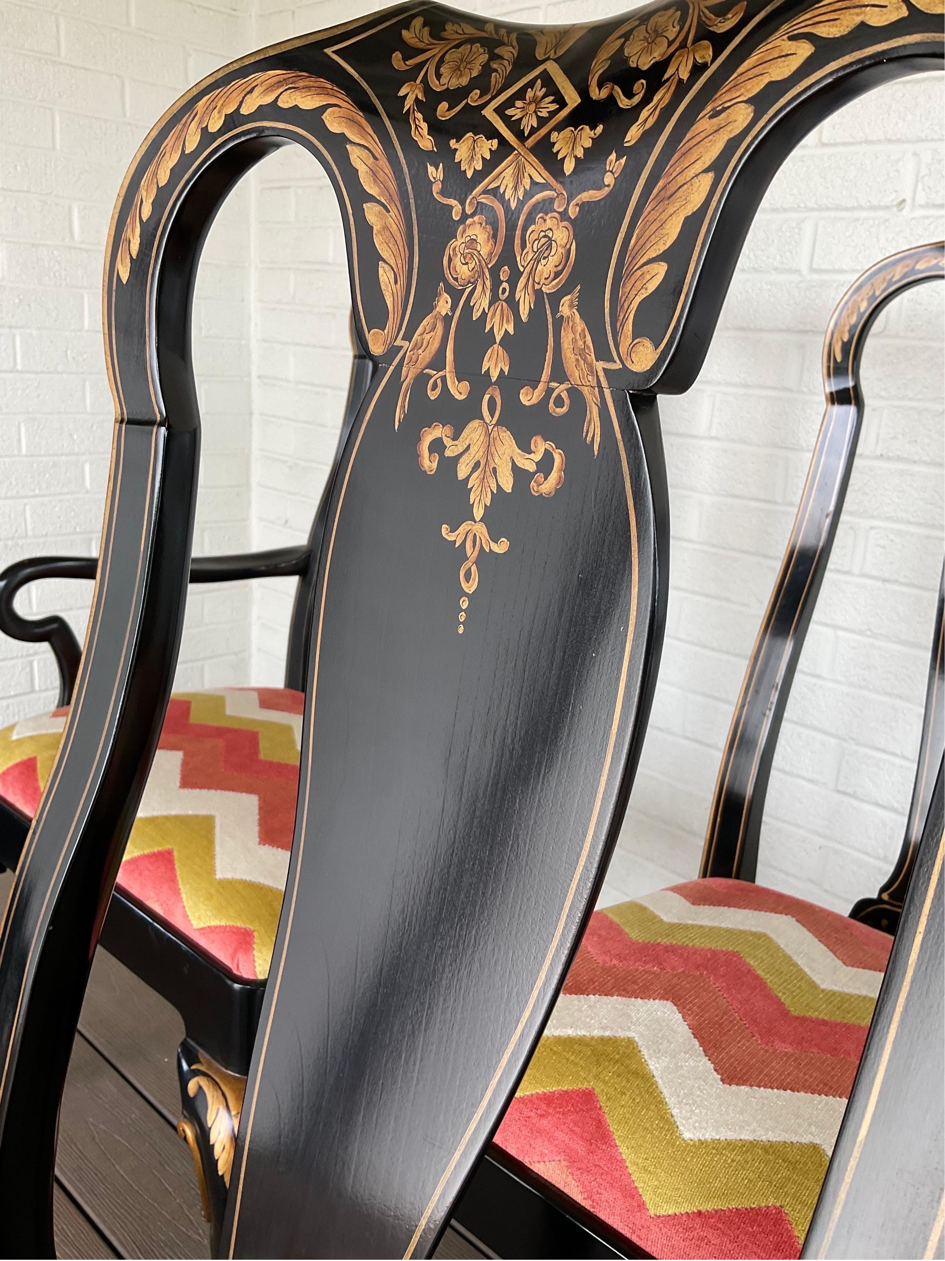 1960er Noble Homes Chinoiserie Esszimmerstühle von Baker Furniture - 6er Set im Angebot 3