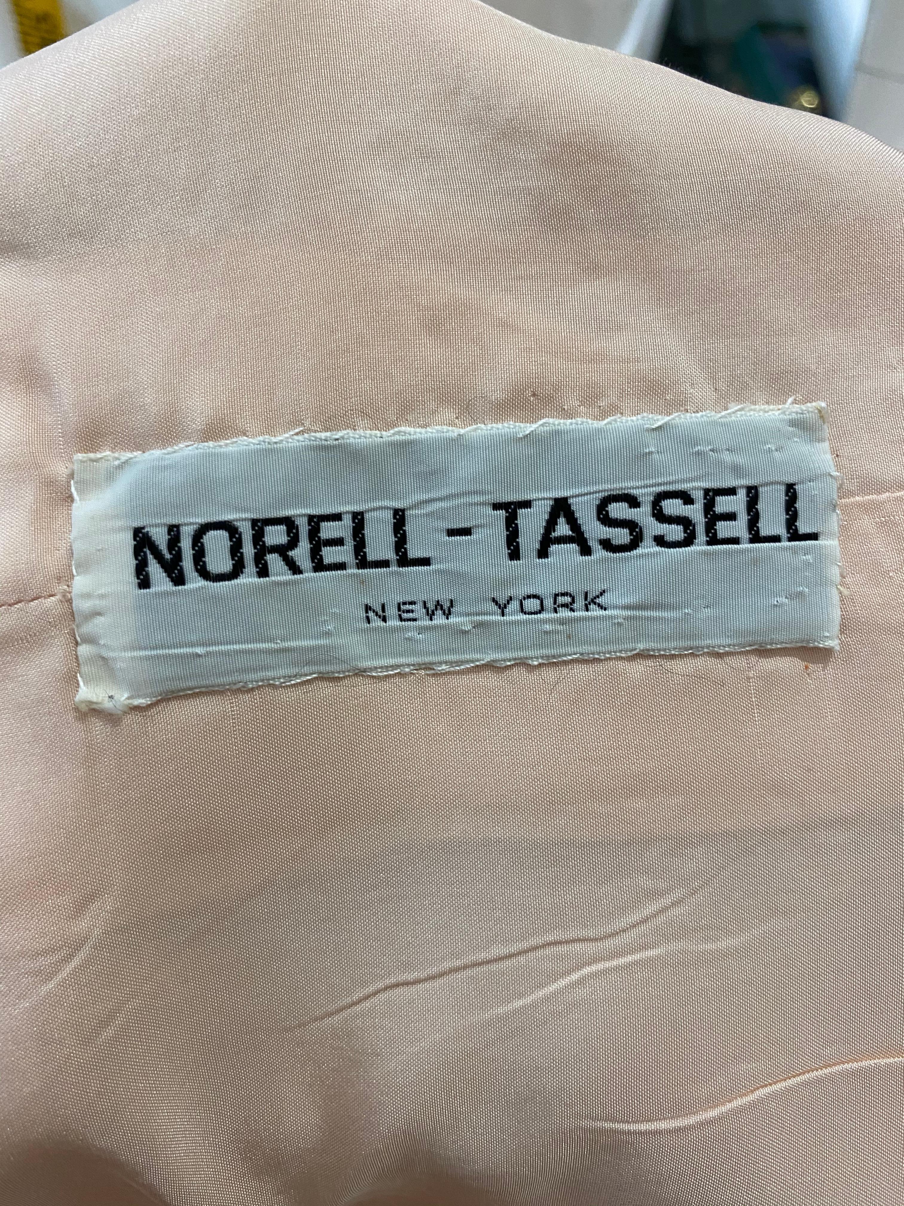 Brown 1970s Norell  Light Pink Silk Sleeveless Top and Skirt Set