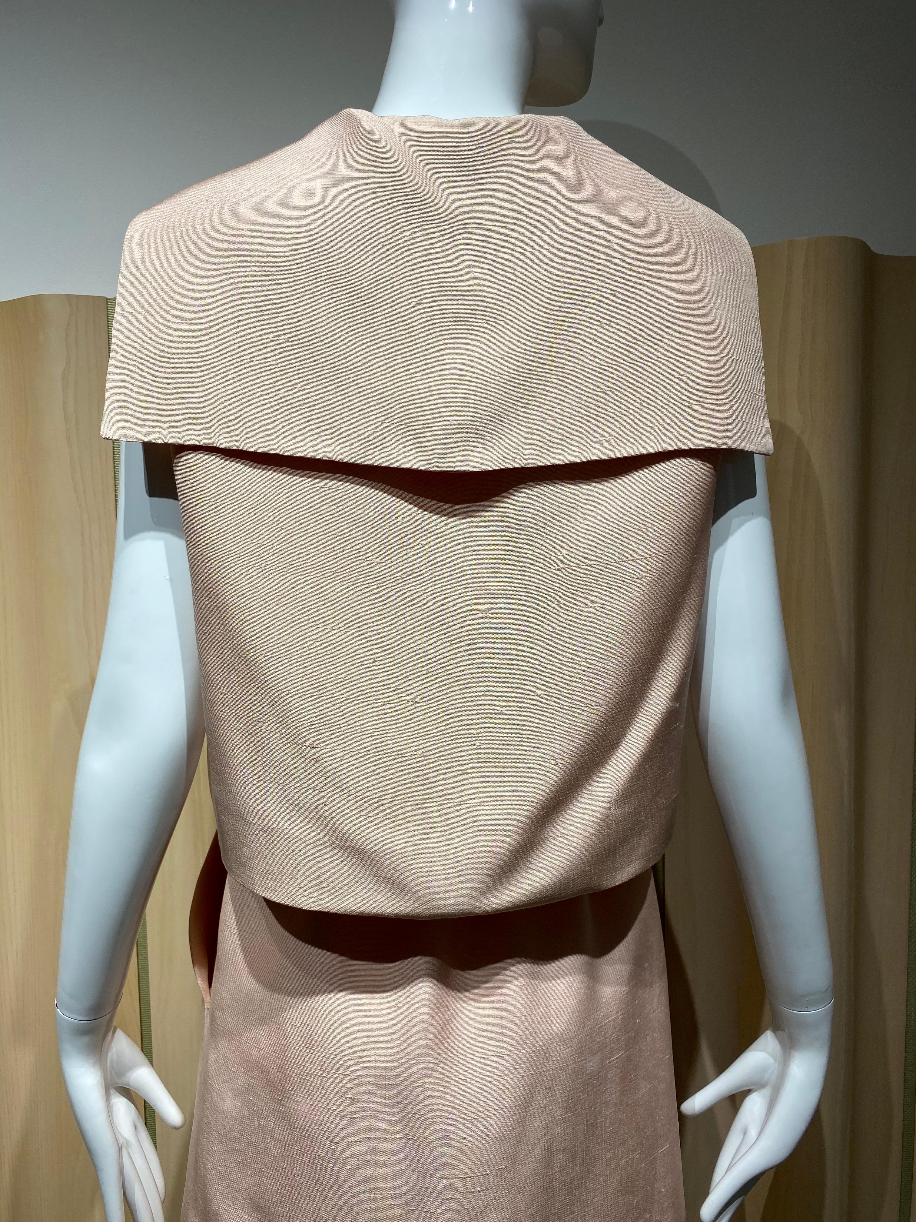 Women's 1970s Norell  Light Pink Silk Sleeveless Top and Skirt Set