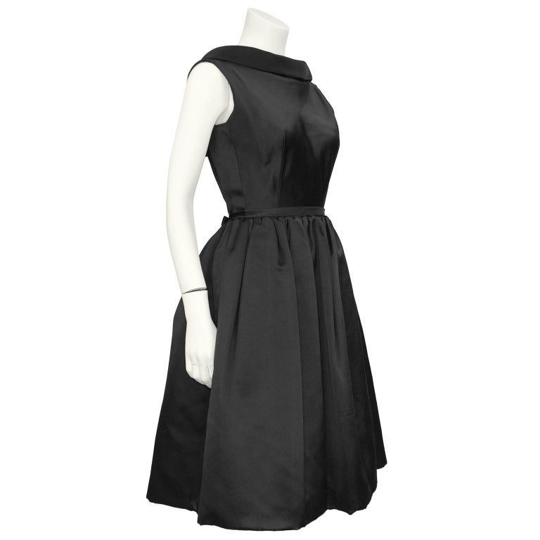 1960s White Linen Black Button Norman Norell Dress