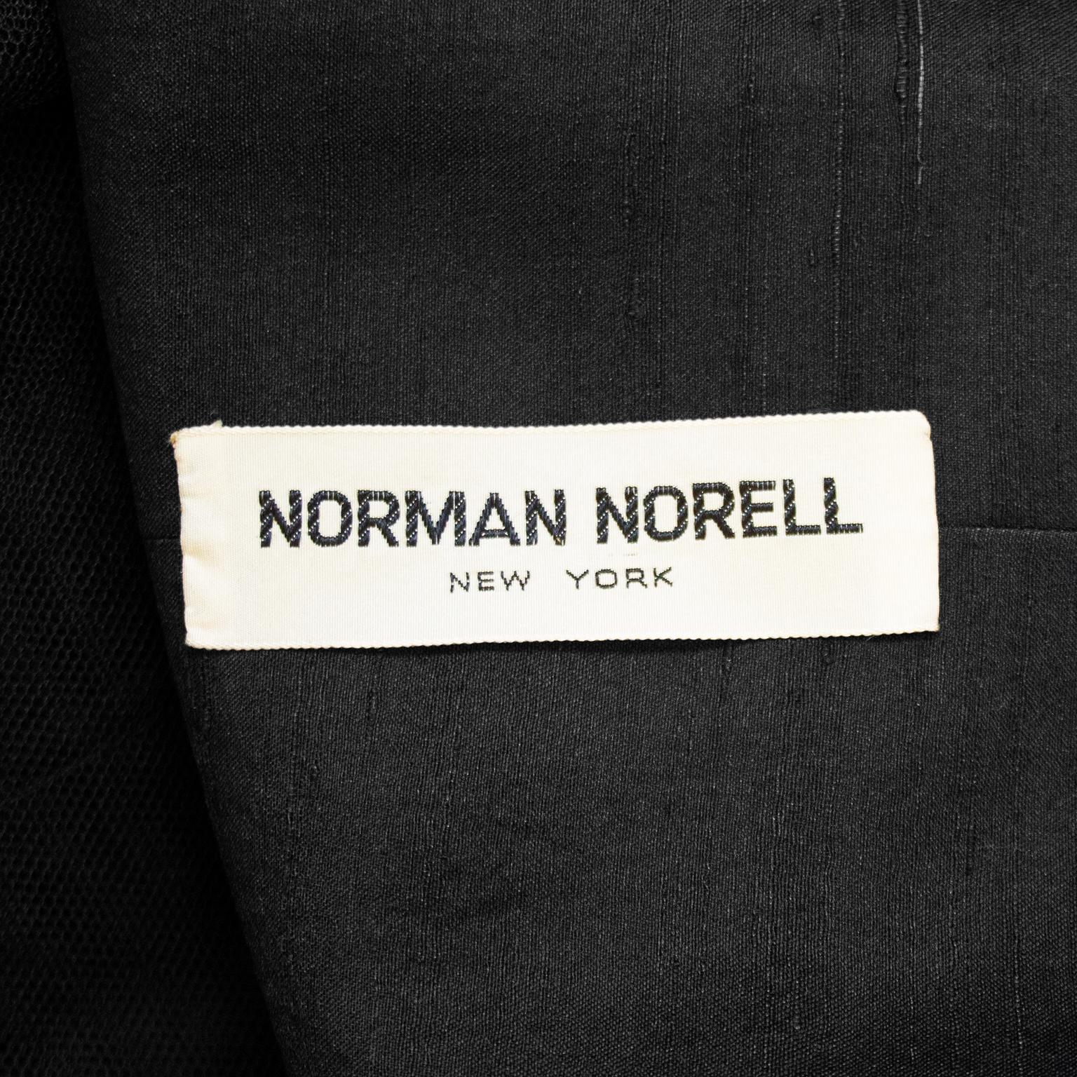 1960s Norman Norell Black Satin Dress For Sale 2