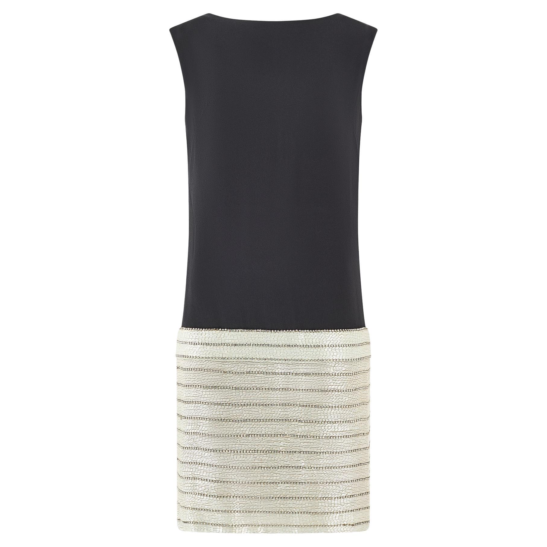 1960s Norman Norell from Martha Boutique Black Embellished Shift Dress For Sale