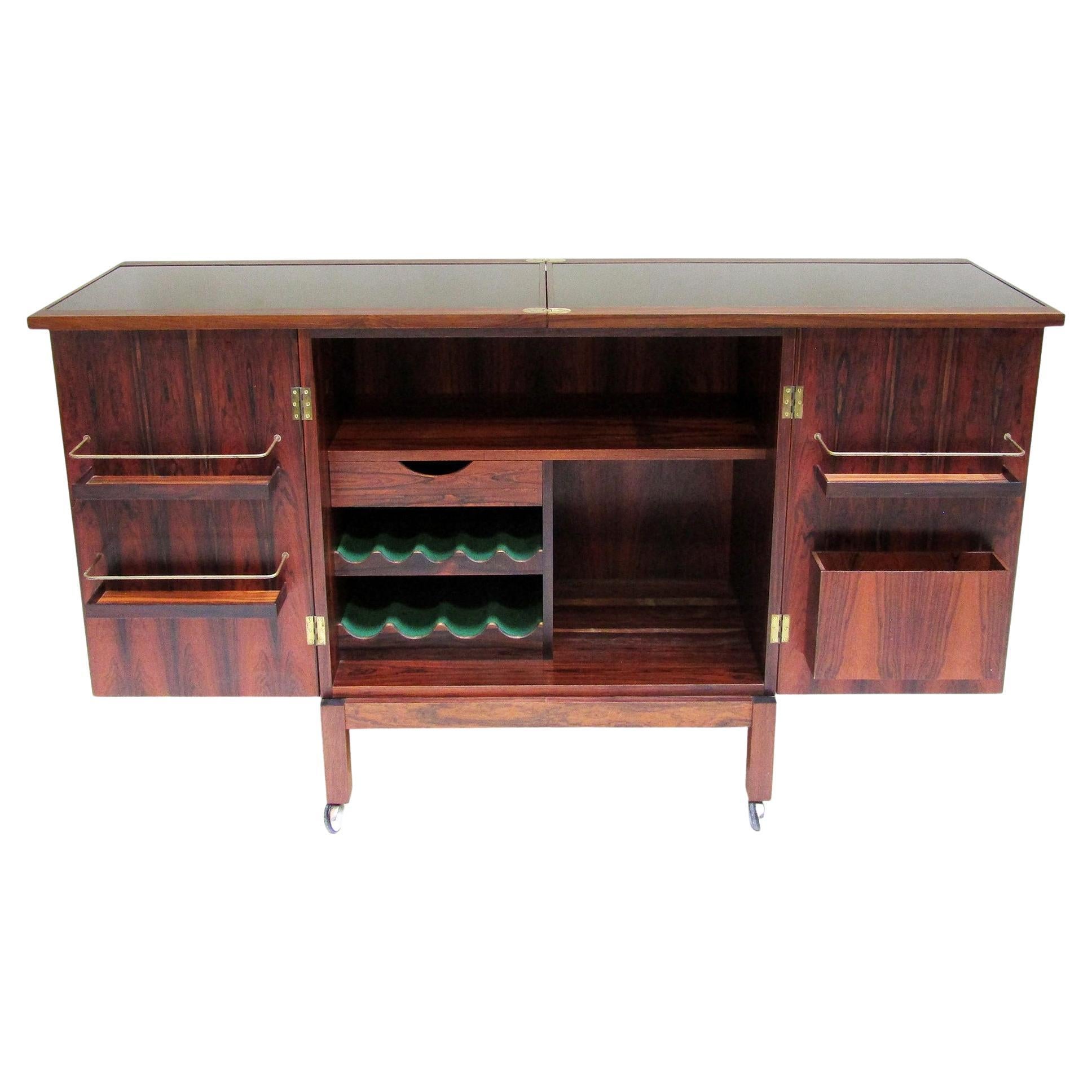 1960s Norwegian Metamorphic Dry Bar In Rosewood By Torbjorn Afdal for Bruksbo