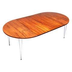 1960s Norwegian Rosewood & Chrome Extending Dining Table by Hans Brattrud
