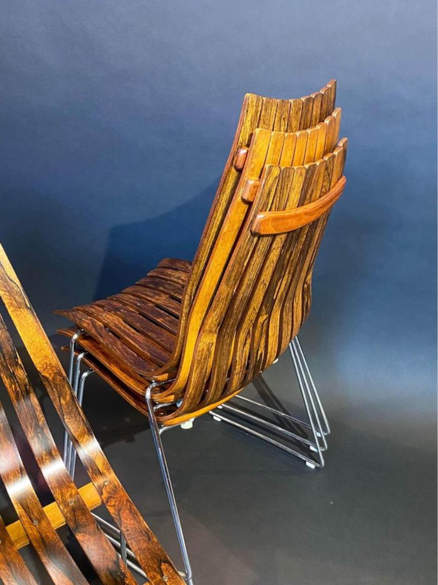 1960s Norwegian Rosewood Dining Chairs by Hans Brattrud In Excellent Condition In Victoria, BC
