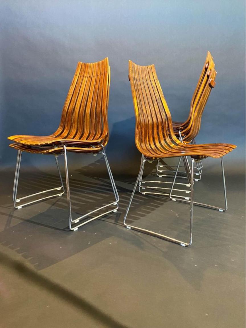 Mid-20th Century 1960s Norwegian Rosewood Dining Chairs by Hans Brattrud
