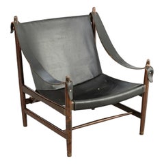 Sedia Safari norvegese del 1960 in pelle nera