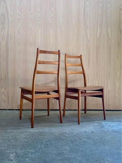 1960s Norwegian Teak and Leather Dining Chairs
