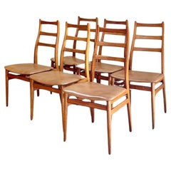 1960s Norwegian Teak and Leather Dining Chairs