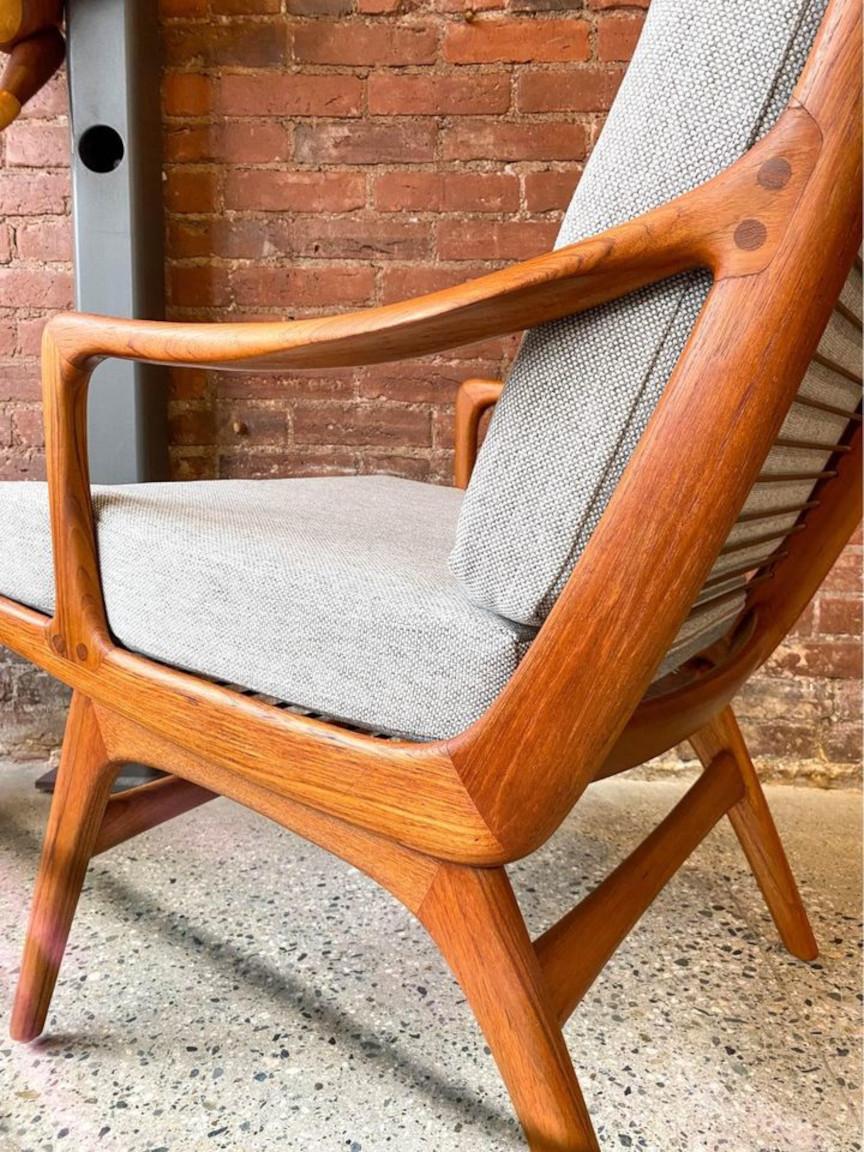 Mid-Century Modern 1960s Norwegian Teak Lounge Chair Gerhard Berg