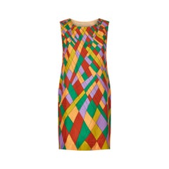 1960s Novelty Stainglass Window Shift Dress