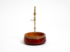 1960s nut bowl by Aldo Tura made of red goatskin and brass - Made in Italy