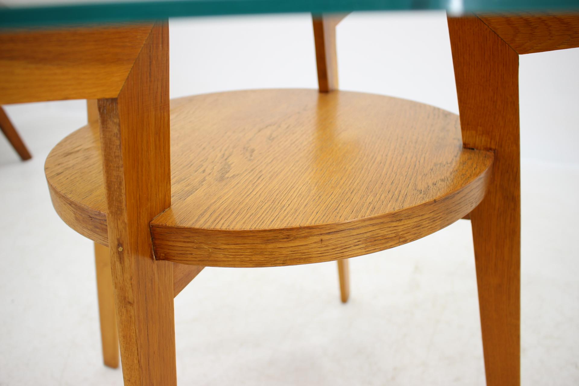 1960s Oak and Glass Coffee Table, Czechoslovakia 3