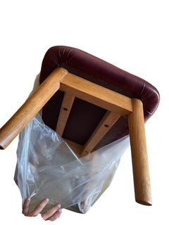 1960's Oak and leather Ottoman