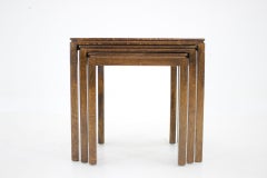1960s Oak and Tile Nesting Tables, Denmark
