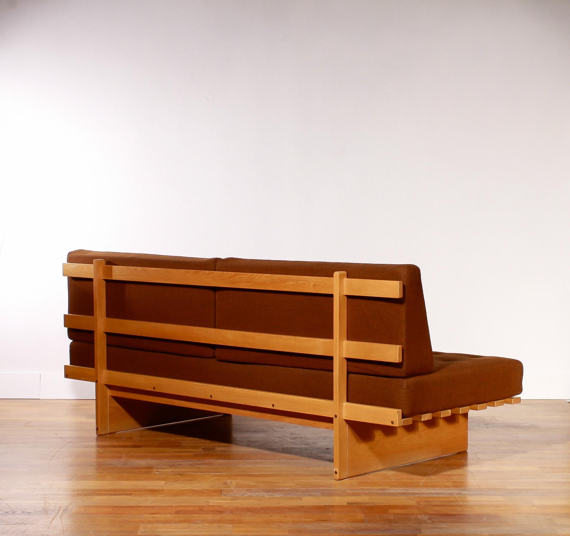 1960s Oak and Wool Daybed by DUX 2