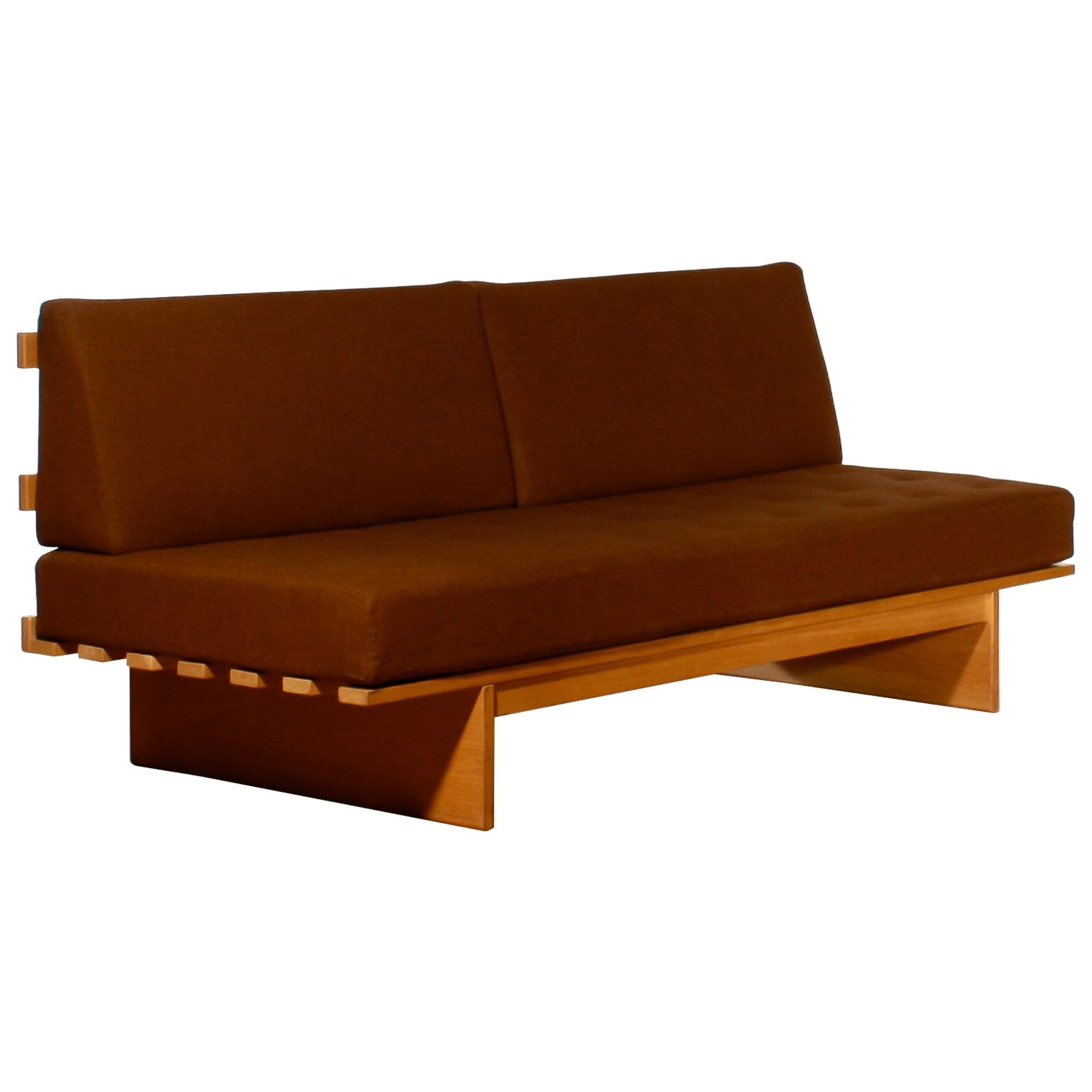 1960s Oak and Wool Daybed by DUX