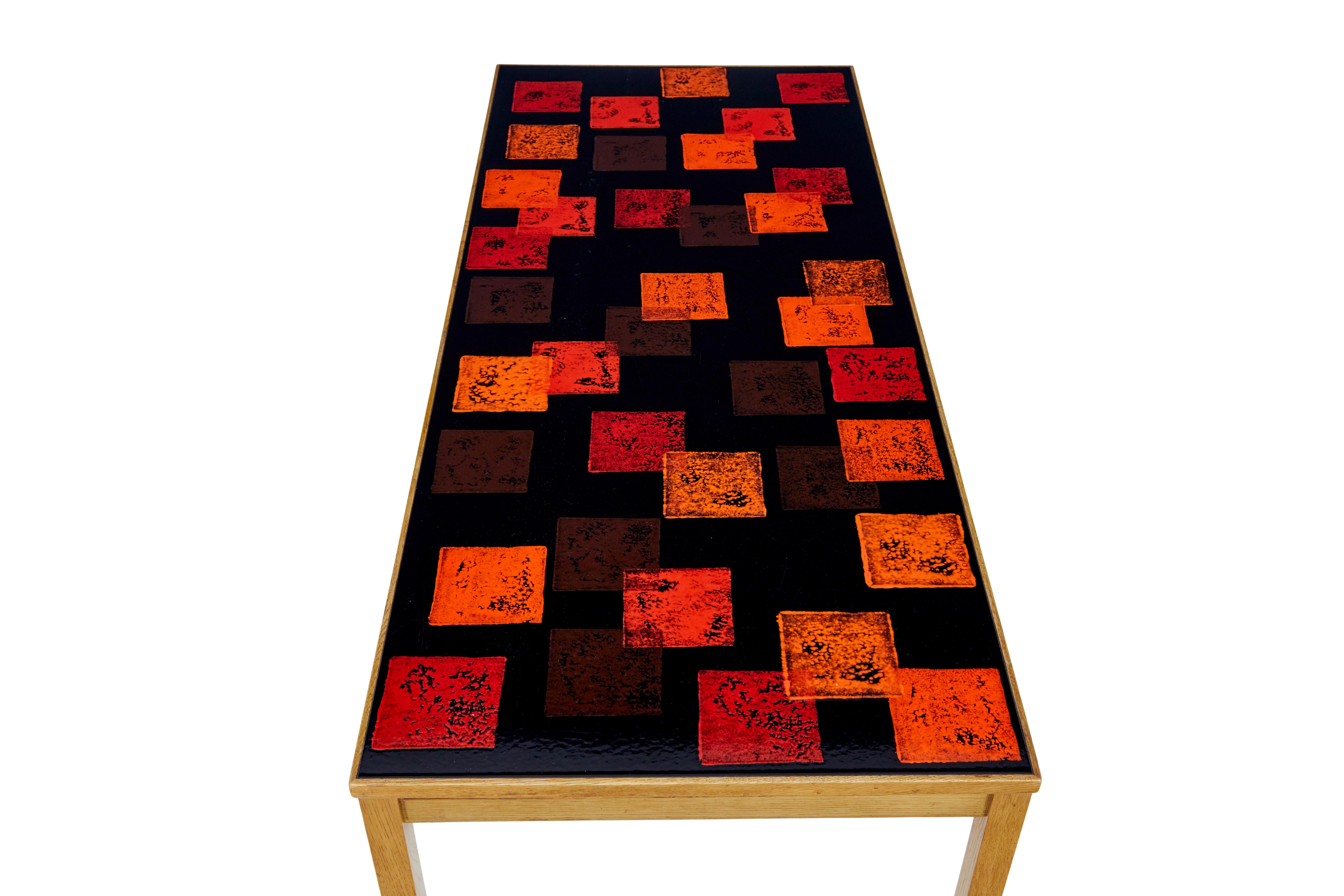 Swedish 1960’s oak art coffee table by David Rosen and Per Torneman For Sale